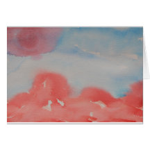 Horisont Red and Blue Watercolor Abstrakt Ligcape
