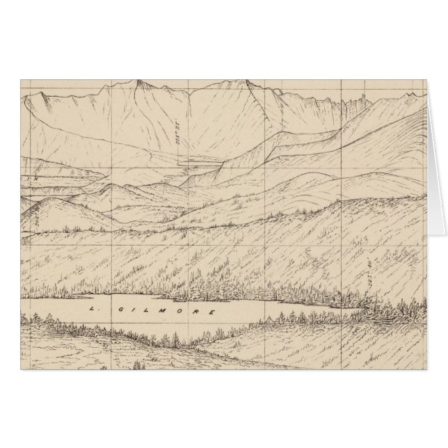 Horisont sketch från Tallac Peak, Cal Hälsningskort (Framsidan Horizontal)