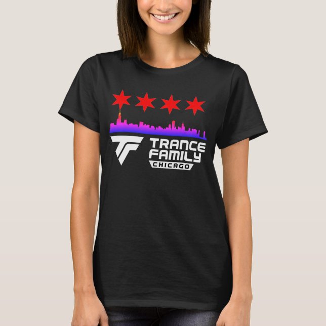 Horisont & stjärnor för stad för Chicago T-shirt (Framsida)