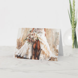 Horisont-Stretching Kärlek för Westerna Bride Kort