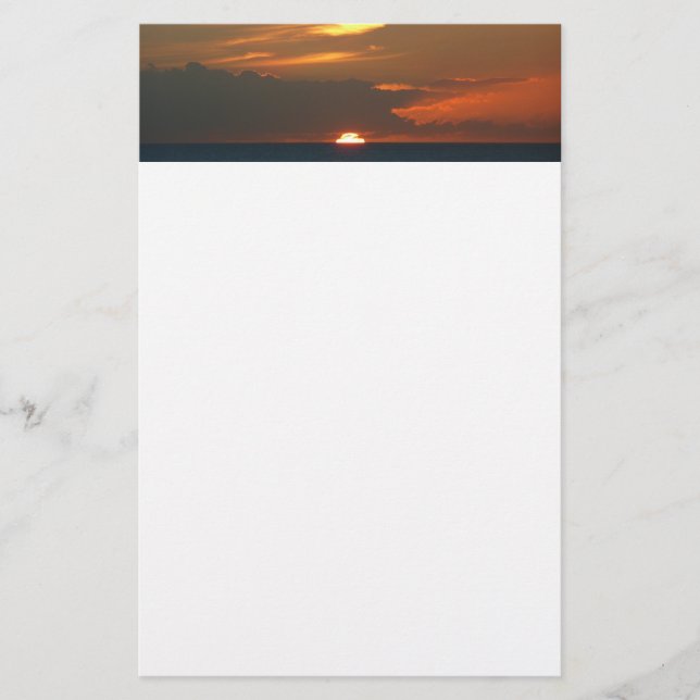 Horisont Sunset Colorful Sjölandskap Photography Brevpapper (Framsida)