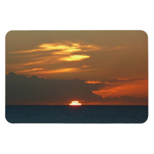 Horisont Sunset Colorful Sjölandskap Photography Magnet