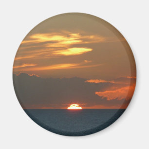 Horisont Sunset Colorful Sjölandskap Photography Magnet