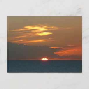 Horisont Sunset Colorful Sjölandskap Photography Vykort