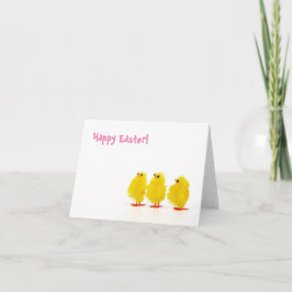 Horisontal - "glad påsk" babychickar helgkort