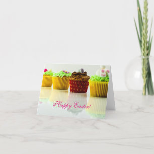 Horisontal - "glad påsk" muffins helgkort