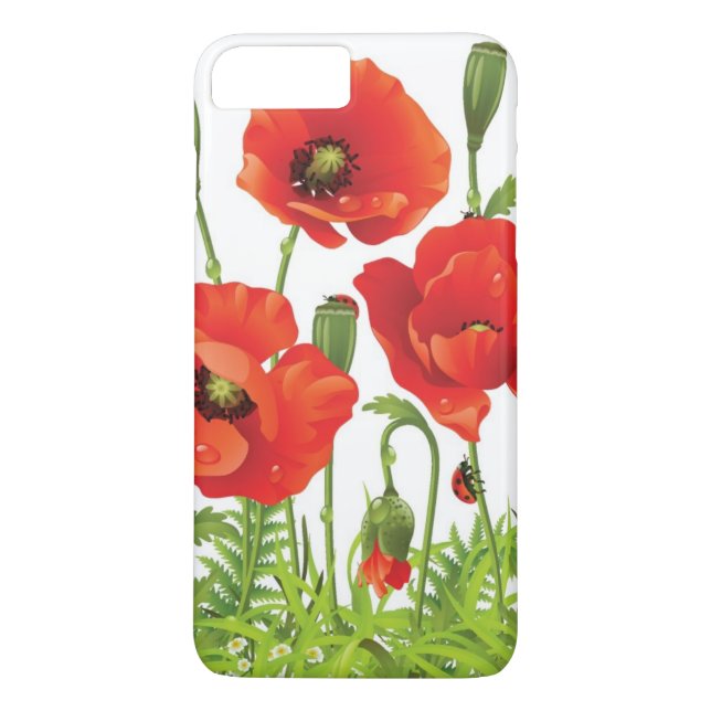 Horisontalgräns med den röda vallmon Case-Mate iPhone skal (Baksida)