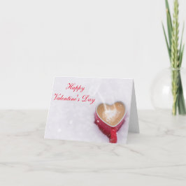 Horisontalkakao "för lyckliga valentin dag" i snön helgkort