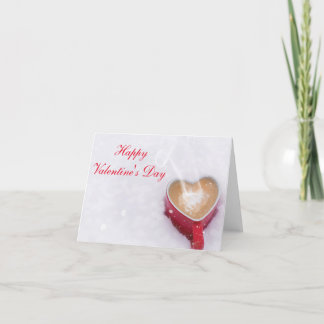 Horisontalkakao "för lyckliga valentin dag" i snön helgkort