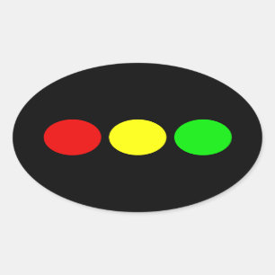 HorisontalStoplight Ovalt Klistermärke