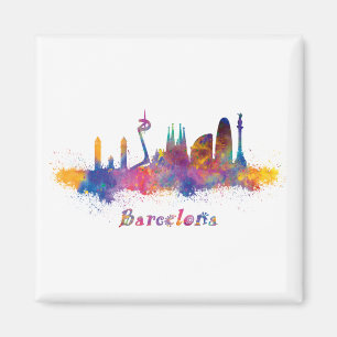 horisonte barcelona acuarela magnet