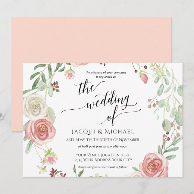 Horisontell utandningsvätska för  Ro Inbjudningar (Fram/baksida)