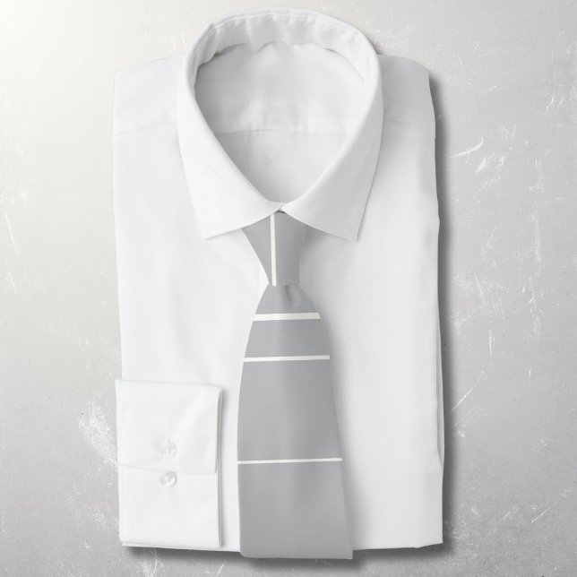 Horisontella linjer, vita ränder på grå slips (Skapare uppladdad)