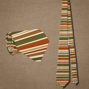 horisontella ränder i retro höststämning slips