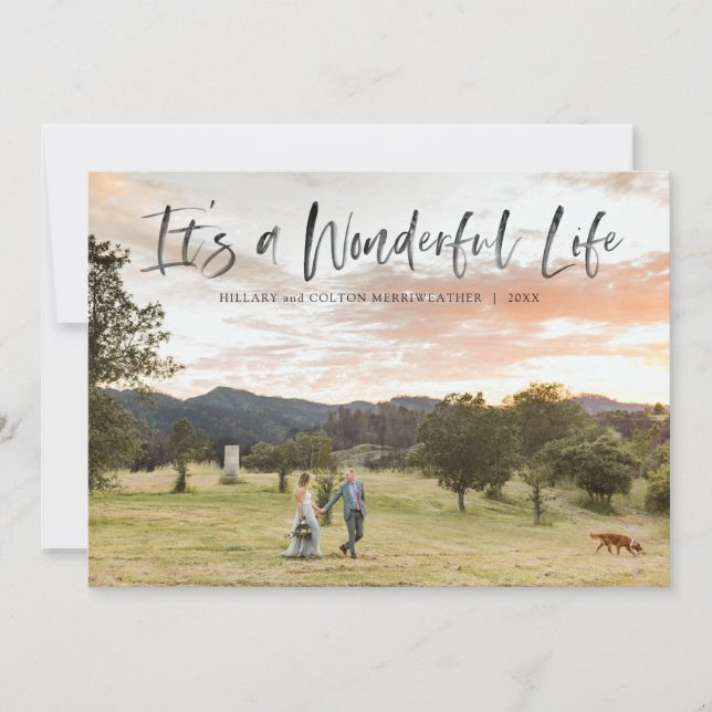 Horisontellt It's a Wonderful Life Foto som sträck Julkort (Framsida)