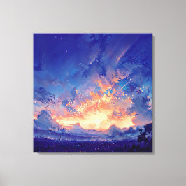 Horisontglöd - Illustrationsstil Atmosfärisk Konst Canvastryck
