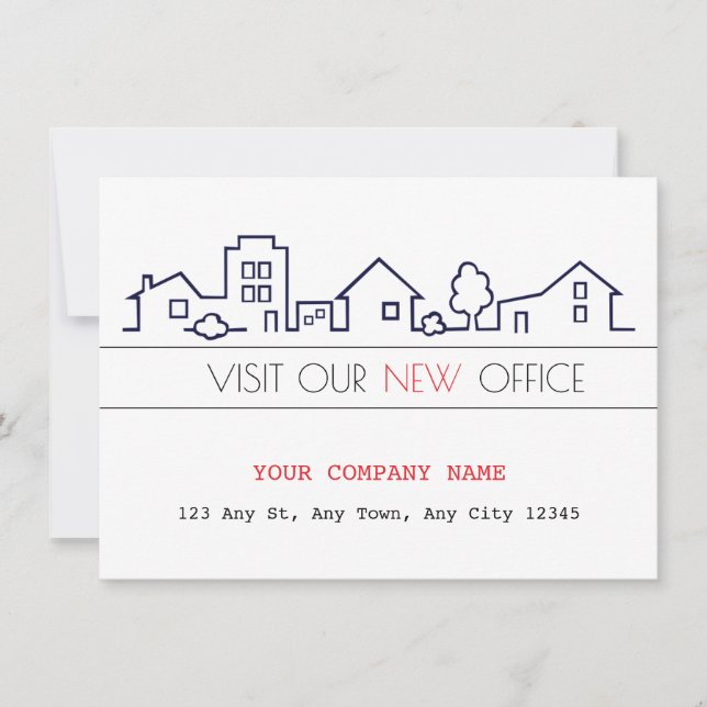 Horisontlinje Linjekonst Affärs Flyttningsmeddelan Meddelande (Framsida)