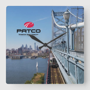 Horisontväggen för PATCO Philadelphia tar tid p Fyrkantig Klocka