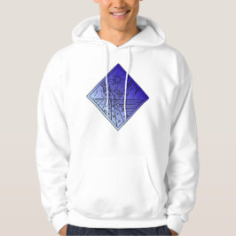 Horizon Serenity - Linjärt Ansikte, Sol och Blå Be Hoodie