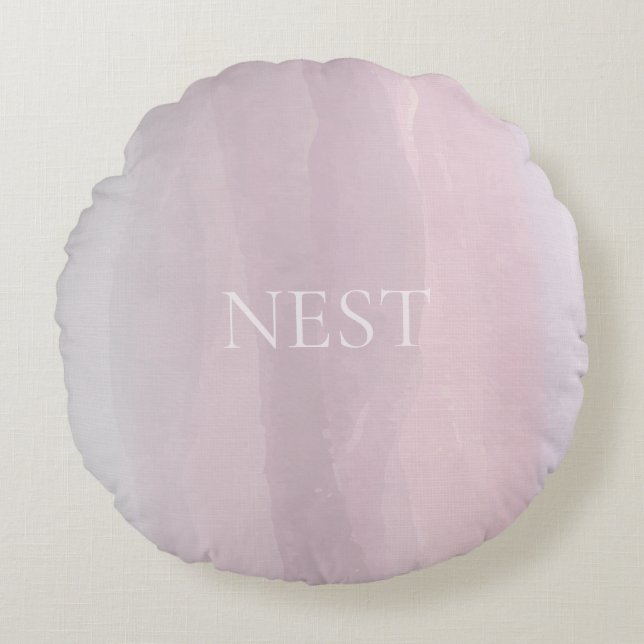 Horizon Watercolor Blush Rund Kudde (Framsidan)