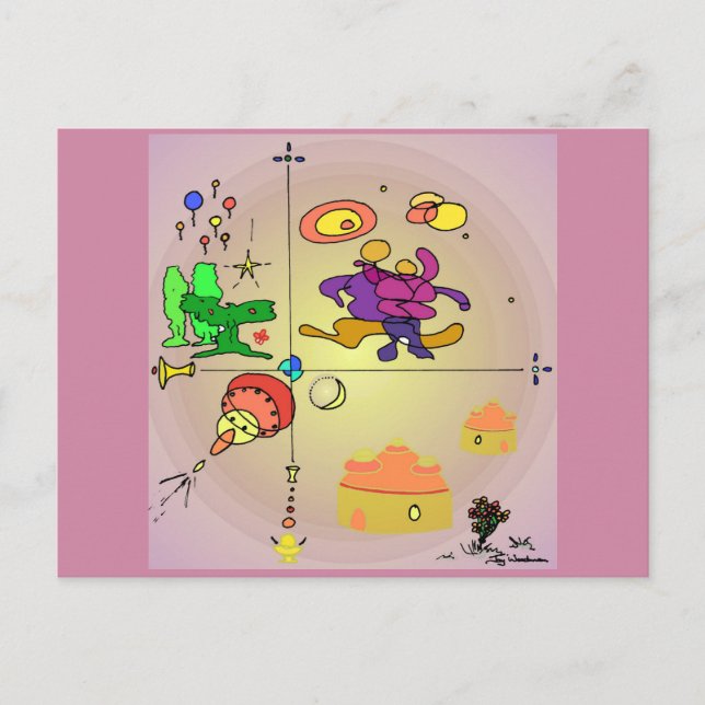 Horizons Abstrakt SF Art vykort (Framsida)