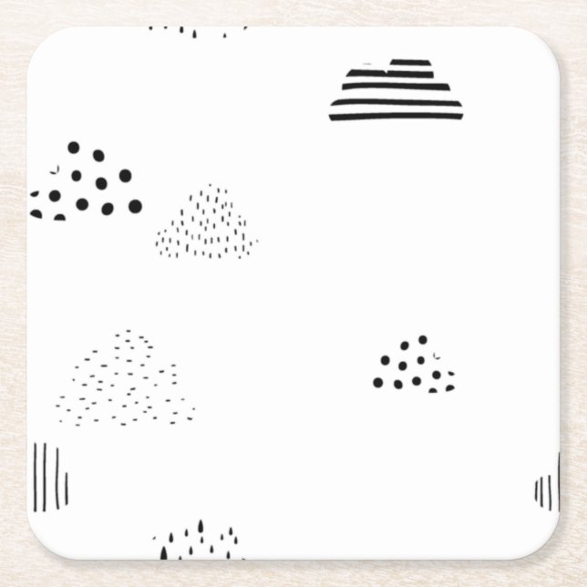 Horizontal, Medium Grey Paper Coaster Underlägg Papper Kvadrat (Framsidan)