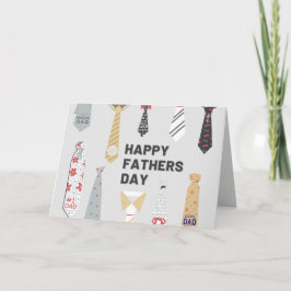 Horizontal Scattered Ties Father's Day Card Kort