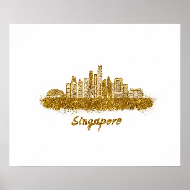 horizonte de singapur en oro poster (Framsidan)