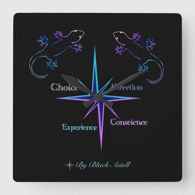 Horloge acrylique/Acrylic clock everyday symbols Fyrkantig Klocka (Framsida)