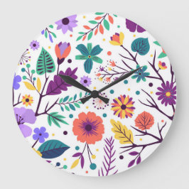 Horloge acrylique ronde composition florale stor klocka