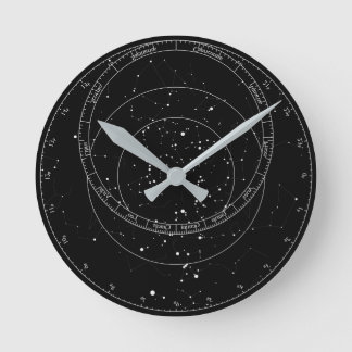 Horloge astrolabe noir et blanc rund klocka