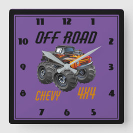 Horloge camion monstre pour chambre d'enfant fyrkantig klocka