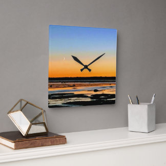 horloge carré croissant de lune fyrkantig klocka