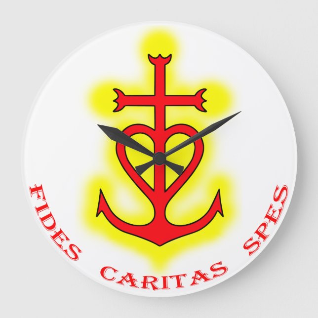 Horloge Croix camarguaise (Fides Caritas Spes) Stor Klocka (Framsida)