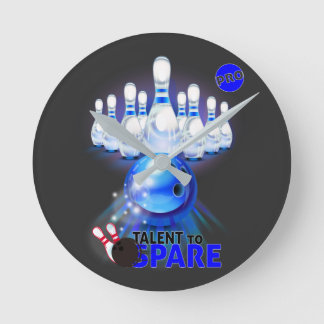 Horloge en Acrylique Bowling Talent to free bleu Rund Klocka