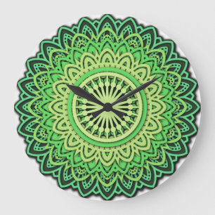 Horloge en Acrylique Circular Mandala Mönster Stor Klocka
