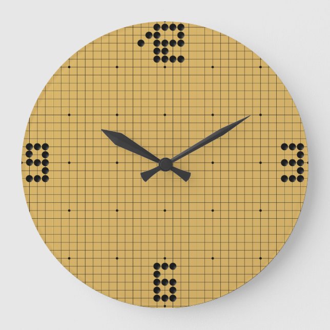 Horloge Goban Clock - Black Stones - 3-6-9-12 Stor Klocka (Framsida)