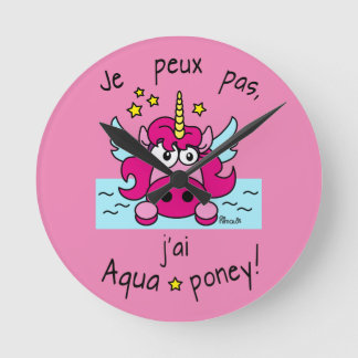 Horloge ’Licorne, Aquaponey’ Rund Klocka