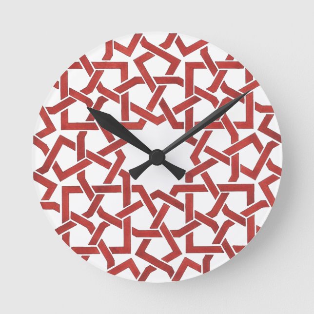 Horloge Mosaïque marocaine rouge MAMLUK Rund Klocka (Framsida)