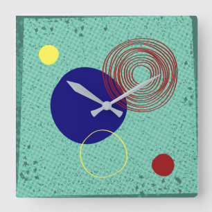 Horloge mural fonds turkos fyrkantig klocka