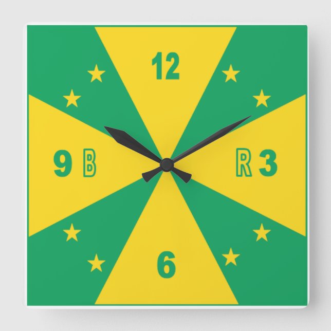 Horloge murale acrylique, Carrée DESIGN BRAZIL Fyrkantig Klocka (Framsida)