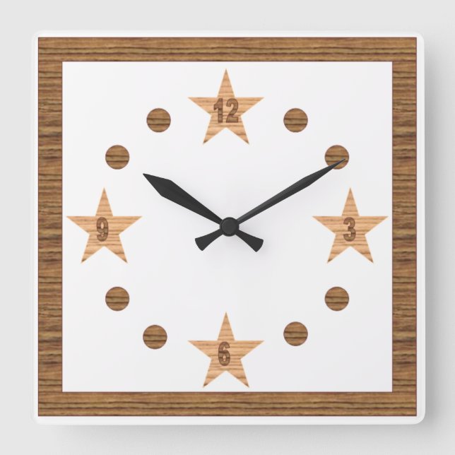 Horloge murale acrylique, Carrée TOP DESIGN CLOCK Fyrkantig Klocka (Framsida)