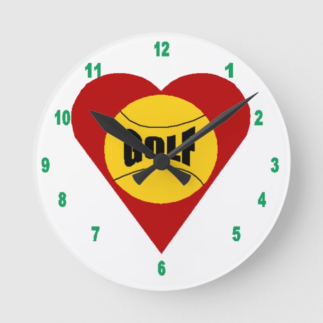 Horloge murale acrylique,Ronde Medium AMOUR GOLF Rund Klocka (Framsida)