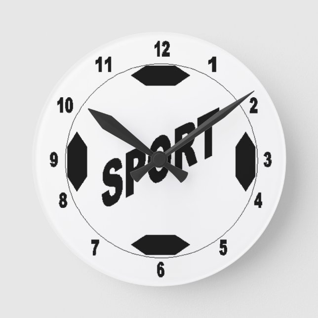 Horloge murale acrylique,Ronde Medium BALLON SPORT Rund Klocka (Framsida)