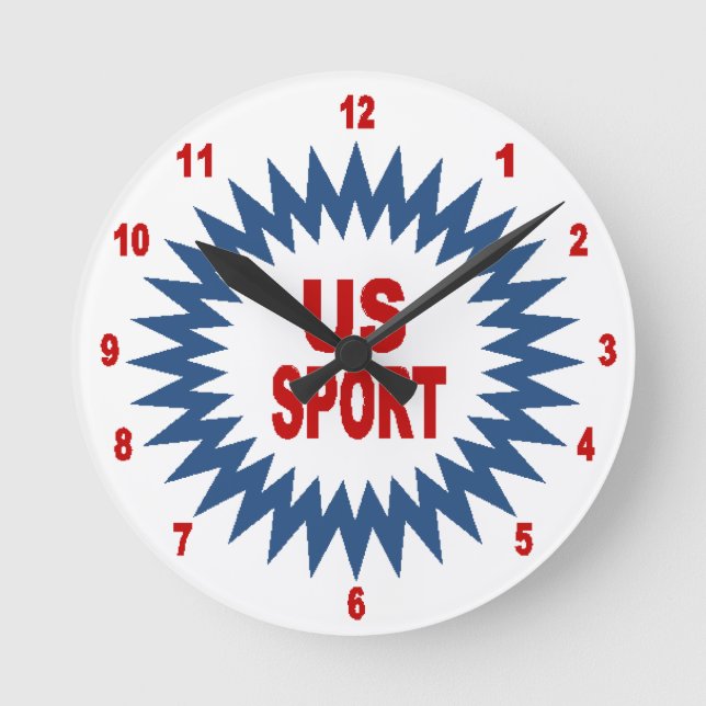 Horloge murale  acrylique, Ronde Medium  US SPORT Rund Klocka (Framsida)