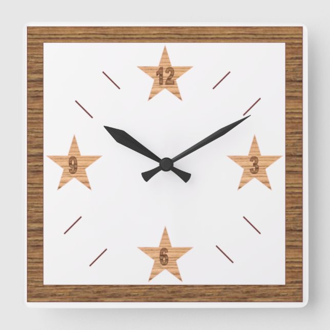 Horloge murale en acrylique, Carrée  DESIGN CLOCK Fyrkantig Klocka (Framsida)