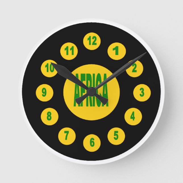 Horloge murale en acrylique, Ronde Medium AFRICA Rund Klocka (Framsida)