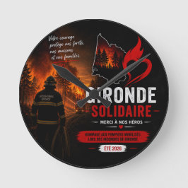 Horloge Murale - "Gironde Solidaire 2026" Rund Klocka