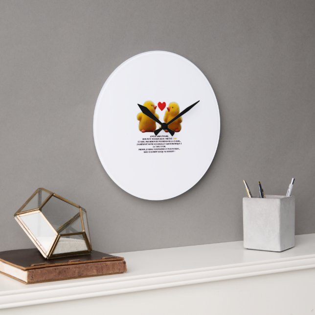 Horloge murale “Poussin jaune” – Mignonne et amusa Stor Klocka (Kontor)