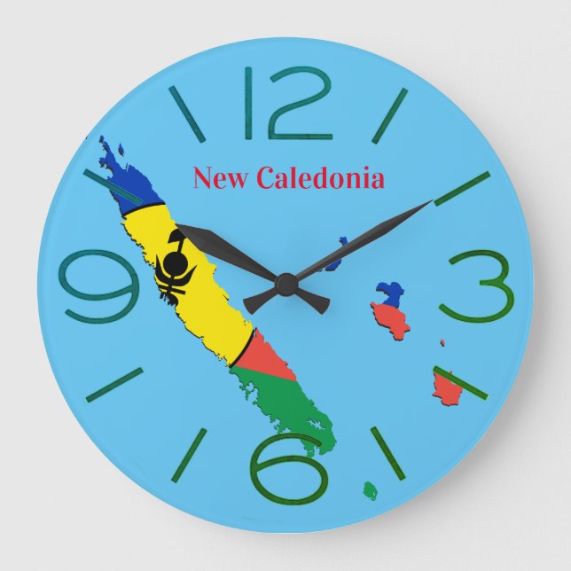 Horloge murale rond New Caledonia Stor Klocka (Framsida)
